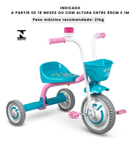 Triciclo Motoca Velotrol Infantil Com Pedal Nathor